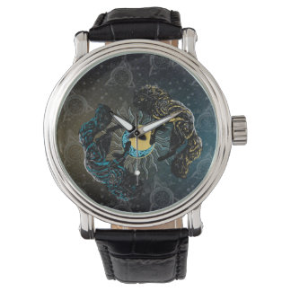Wiking Wölfe Sonne Mond Nordische Mythologie Armbanduhr