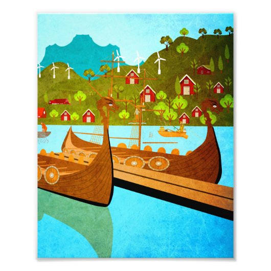 Wikingboote Norwegen Fotodruck (Vorne)