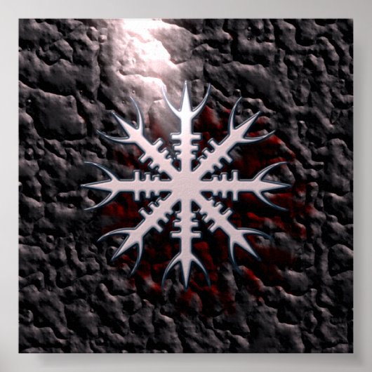 Wikinger Amulett Aegishjalmur viking amulet charme Poster (Vorne)