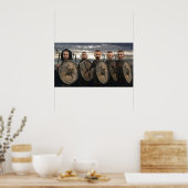 Wikinger an der Küste - kleines Plakat (Küche)