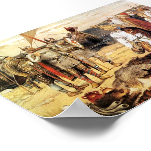 Wikinger an der Küste Poster (Ecke)