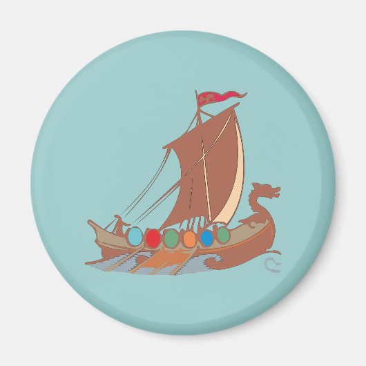Wikinger Drachenboot vikings dragon boat Magnet (Vorne)