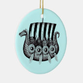 Wikinger Drekar im Keramik Ornament (Rechts)