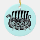 Wikinger Drekar im Keramik Ornament (Vorne)