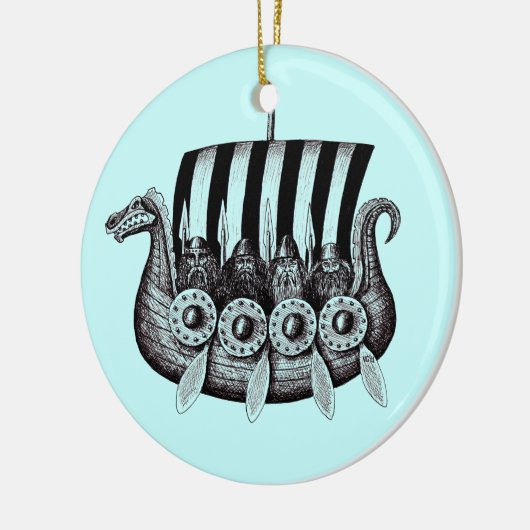 Wikinger Drekar im Keramik Ornament (Links)