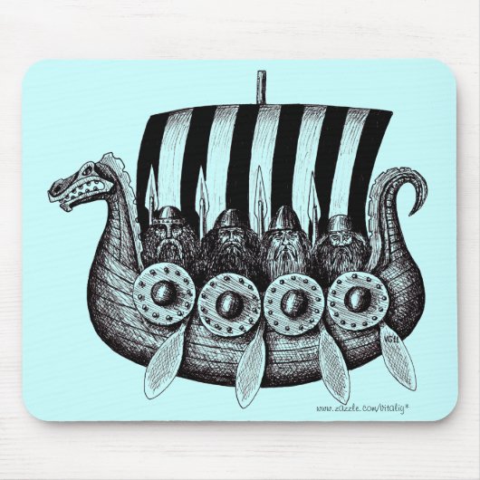 Wikinger Drekar im Mousepad (Vorne)
