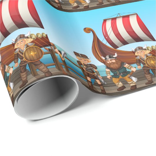 Wikinger Geschenkpapier (Rolleneckpunkt)