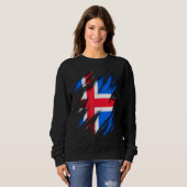 Wikinger isländische Flagge Sweatshirt (Vorne ganz)