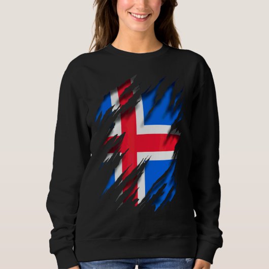 Wikinger isländische Flagge Sweatshirt (Vorderseite)