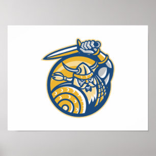 Wikinger-Krieger mit Schwert und Schild