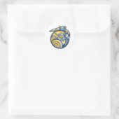 Wikinger-Krieger mit Schwert und Schild Runder Aufkleber (Tasche)