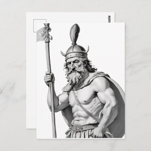 Wikinger-Krieger. Postkarte (Vorne/Hinten)