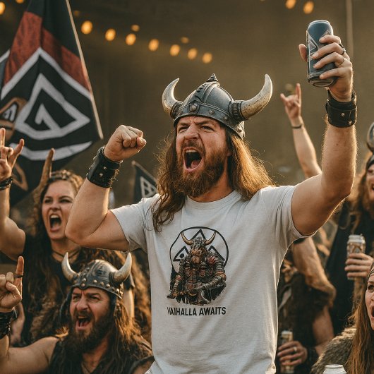 Wikinger-Krieger Valhalla Wartet Valknut-Grafik T-Shirt