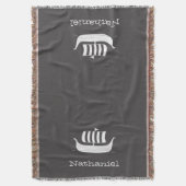 Wikinger Langboot mit individueller Hintergrundfar Decke (Vorderseite Vertikal)