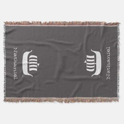 Wikinger Langboot mit individueller Hintergrundfar Decke (Vorderseite)