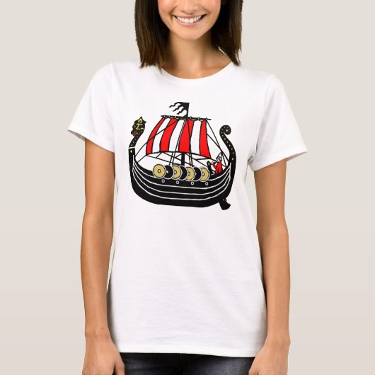 Wikinger Langschiff für Wikinger T-Shirt (Vorderseite)