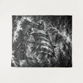 Wikinger-Langschiff im Sturm — Ink Saga Art Wandteppich (Vorderseite (Horizontal))
