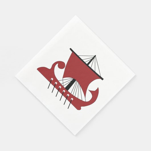 Wikinger Langschiff Silhouette Drakkar Schiff Serviette (Ecke)