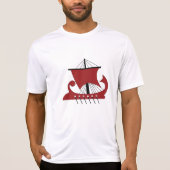 Wikinger Langschiff Silhouette Drakkar Schiff T-Shirt (Vorderseite)