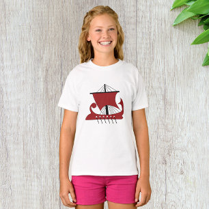 Wikinger Langschiff Silhouette Drakkar Schiff T-Shirt