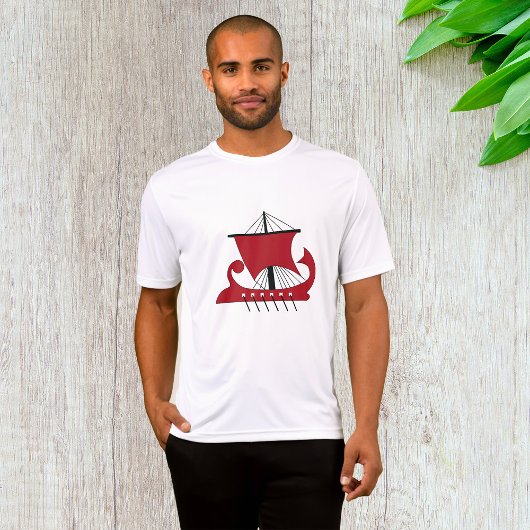 Wikinger Langschiff Silhouette Drakkar Schiff T-Shirt