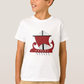 Wikinger Langschiff Silhouette Drakkar Schiff T-Shirt (Vorderseite)