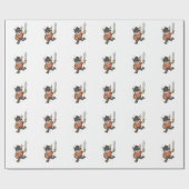 Wikinger mit rotem Vollbart Helm und Schwert Geschenkpapier (Flach)