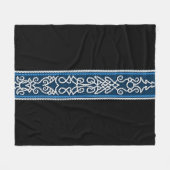 Wikinger Muster Blau Fleecedecke (Vorderseite (Horizontal))