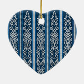 Wikinger Muster Blau Keramik Ornament (Hinten)