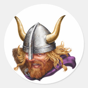 Wikinger, Nordisch, Normannen Runder Aufkleber