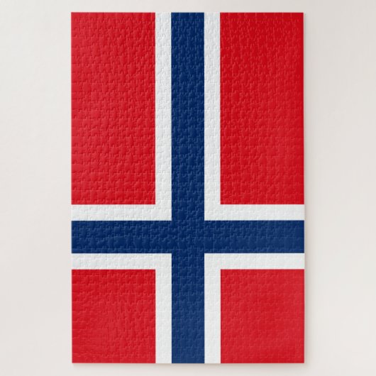 Wikinger Nordische Norwegische Flagge/rot/weiß/bla Puzzle (Vertikal)