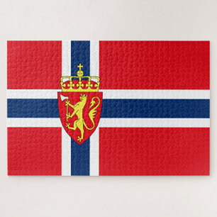 Wikinger Norwegische Flagge/Wappen Puzzle