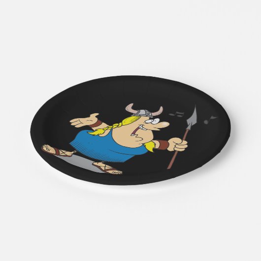 Wikinger-Opern-Sänger-Papier-Teller Pappteller (Schrägansicht)