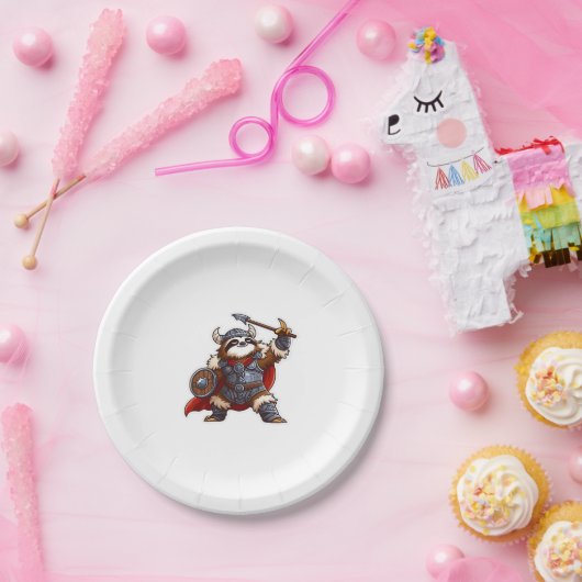 Wikinger Oversifizierter T - Shirt Pappteller (Party)