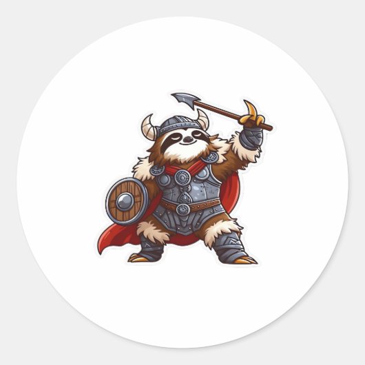 Wikinger Oversifizierter T - Shirt Runder Aufkleber (Vorderseite)