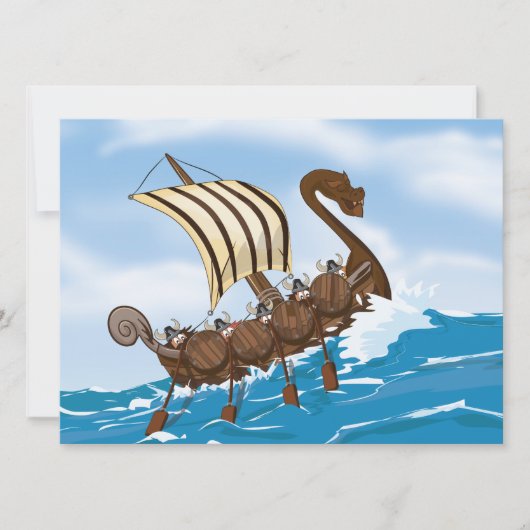 Wikinger-Schiff Einladung (Vorderseite)