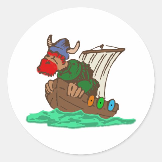 wikinger schiff viking ship runder aufkleber (Vorderseite)