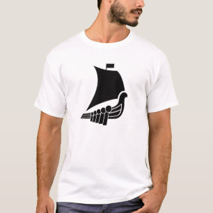 Wikinger-Schiffs-Piktogramm-T - Shirt