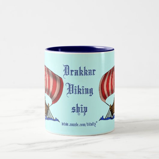Wikinger-Schiffs-Tassenentwurf Zweifarbige Tasse (Mittel)