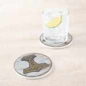 Wikinger-Schild-Untersetzer - Mjolnir Sandstein Untersetzer (Seite)