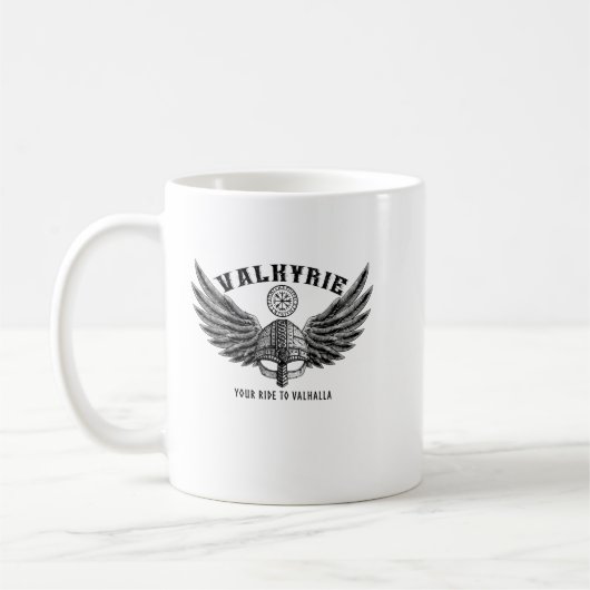 Wikinger schwingt Walküre Kaffeetasse (Links)
