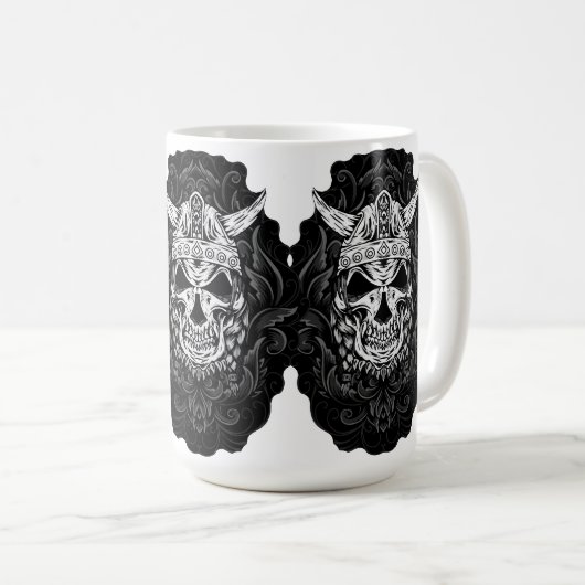 Wikinger Skull Art Kaffeetasse (VorderseiteRechts)