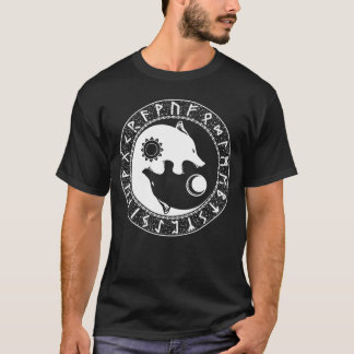 Wikinger Söhne von Fenrir Yin Yang Wolf T-Shirt