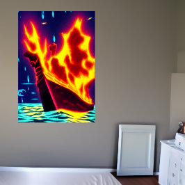 Wikingerbeerdigung auf See | AI Art Poster