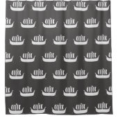 Wikingerboot mit Sonderfarbe Duschvorhang (Vorderseite)