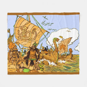Wikingerdruck Fleecedecke