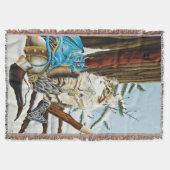 Wikingerkatze Blauer Drache Fantasy Decke (Vorderseite)