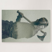 Wikingerkrieger Doppelbelichtung Puzzle (Horizontal)