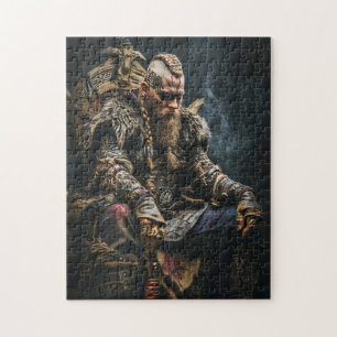 Wikingerkrieger in authentischer Kleidung Puzzle