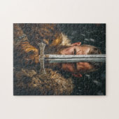 Wikingerkrieger in authentischer Kleidung Puzzle (Horizontal)